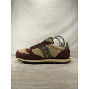 Saucony Jazz Grey Green Maroon Running Shoes Womens Size 8